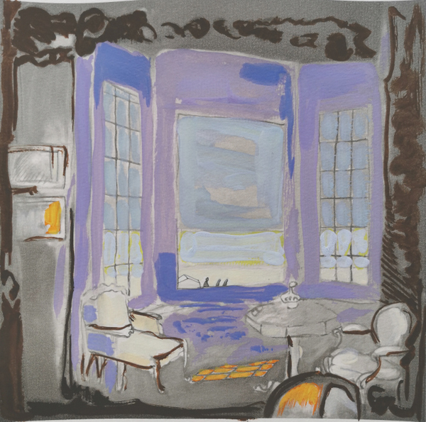 pièce avec vue - variation 3 - gouache et encre pigmentée